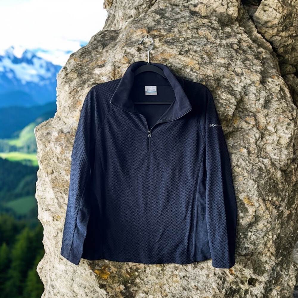 Columbia Black Waffle 1/4 Zip Jacket